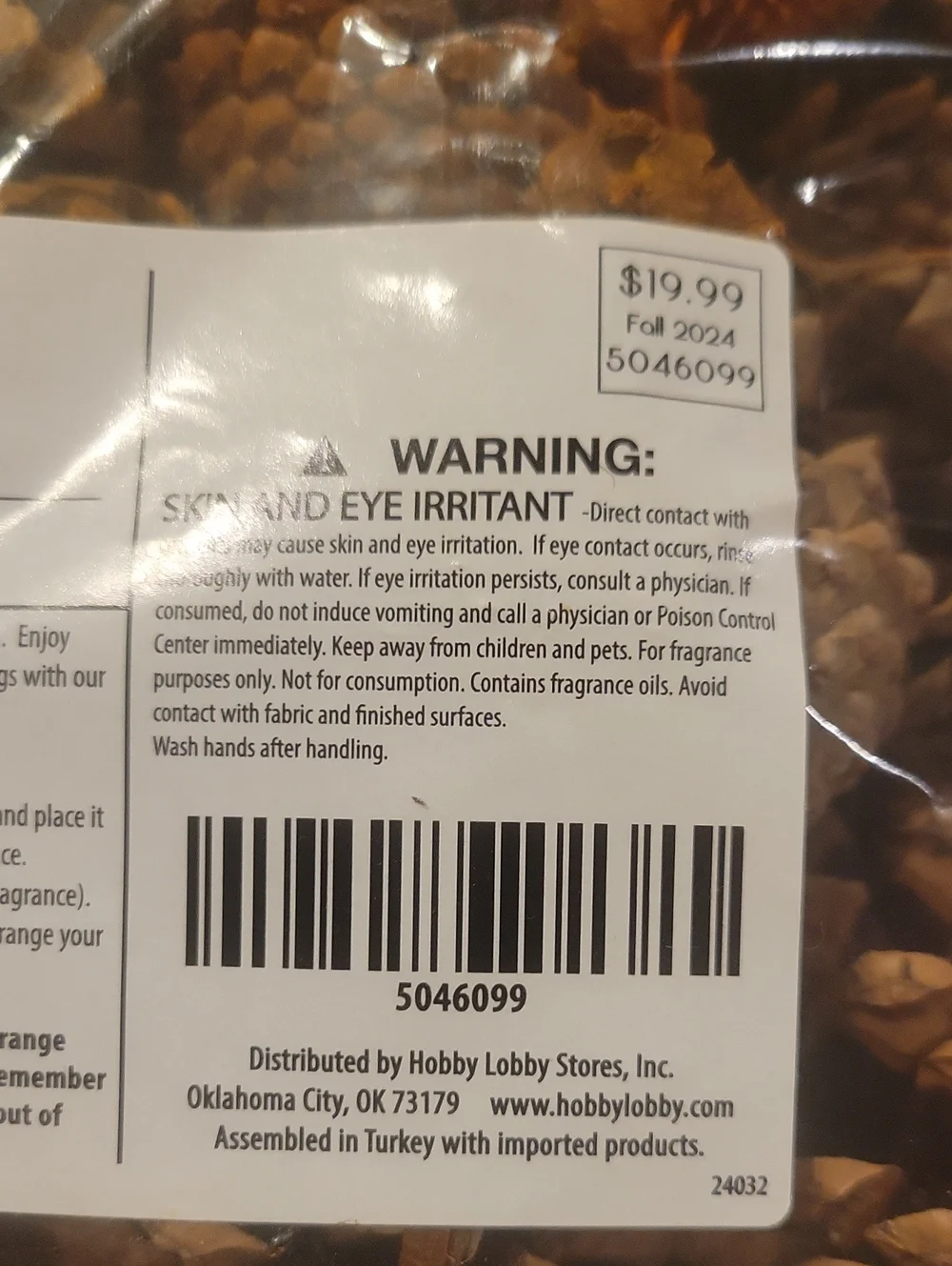 New Hobby Lobby Large Pumkin Fragranced Potpourri